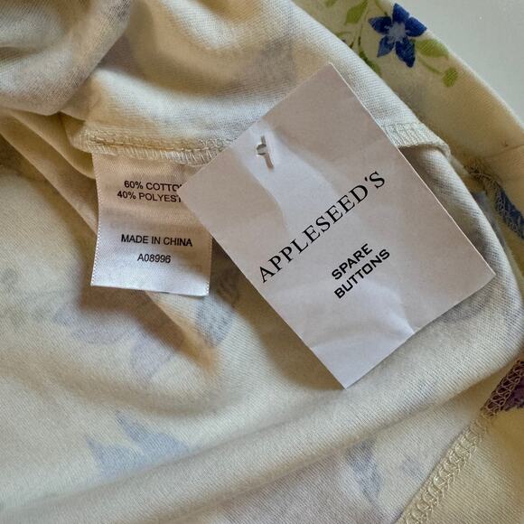 Appleseed's Two Piece Pajama Set Floral Lace Trim Size Medium Cotton Pants EUC - Picture 13 of 15